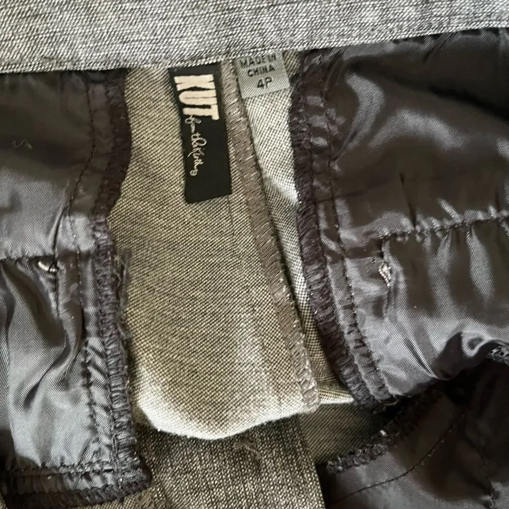 KUT gray tweed Gray Rose Bootcut Trouser Pants Style # SB10302 size 4P - Picture 8 of 8